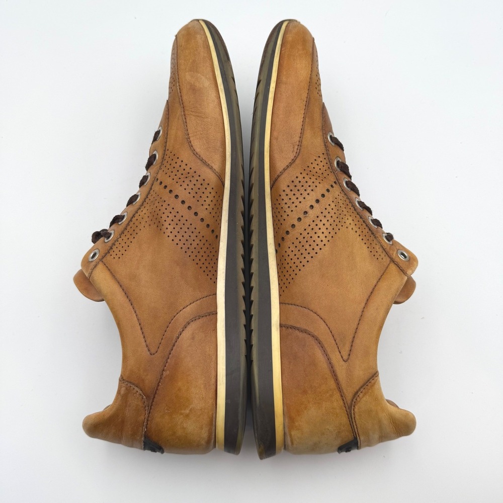 Magnanni Mens Brown Leather Perforated Sneakers Size 12 Made in Spain 14804 - Picture 3 of 10